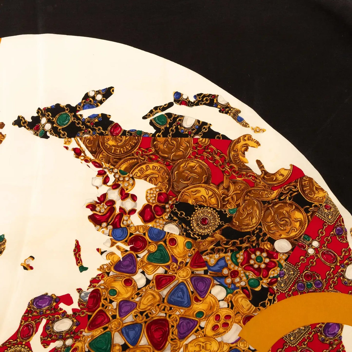 Chanel Gripoix Globe Silk Scarf