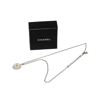 Chanel Resin Shell Camellia Pendant Necklace