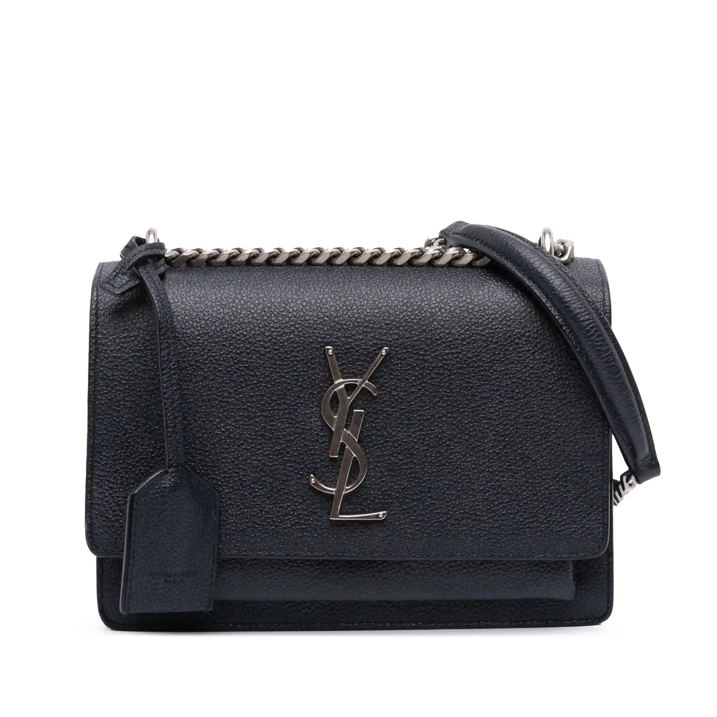Saint Laurent Small Grained Calfskin Monogram Sunset Crossbody