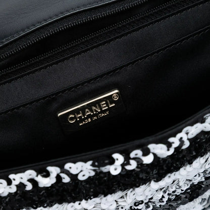 Chanel Medium Sequined Calfskin Single Flap