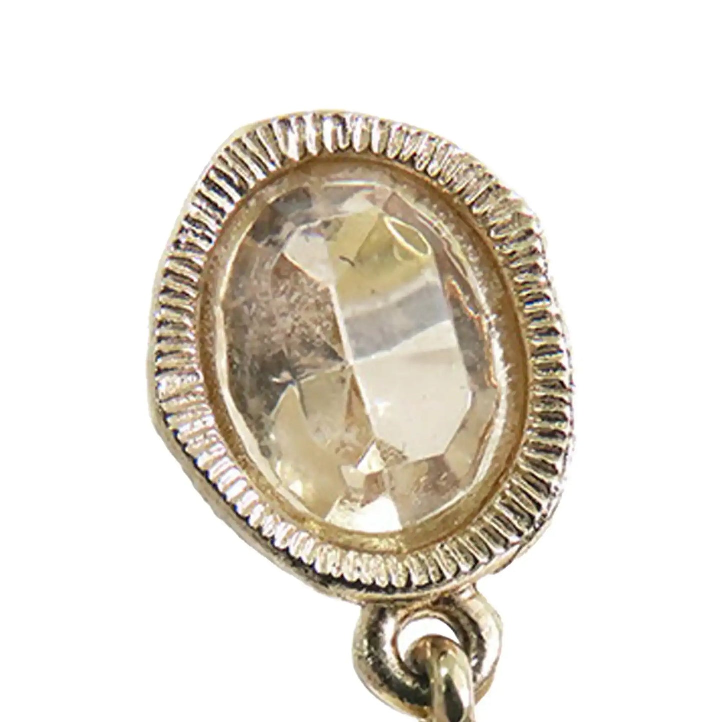 Chanel Gold Plated Crystal Faux Pearl CC Drop Push Back Earrings