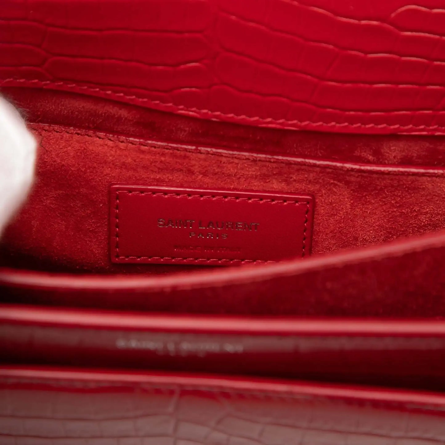 Saint Laurent Medium Croc Embossed Monogram Sunset Bag