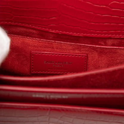 Saint Laurent Medium Croc Embossed Monogram Sunset Bag