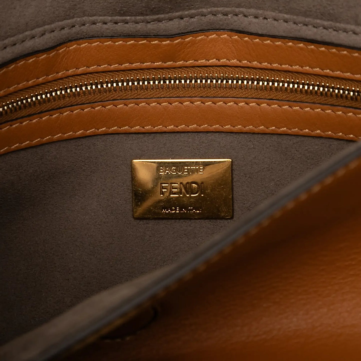 Fendi Vitello Grace FF 1974 Baguette Crossbody