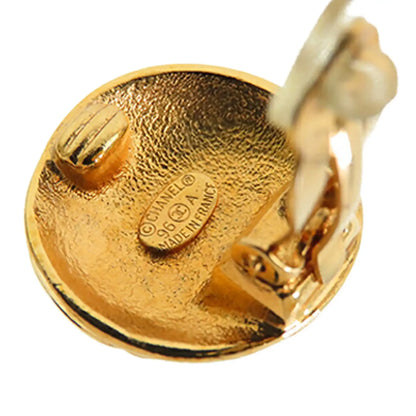 Chanel CC Gold Plated Clip On Earrings