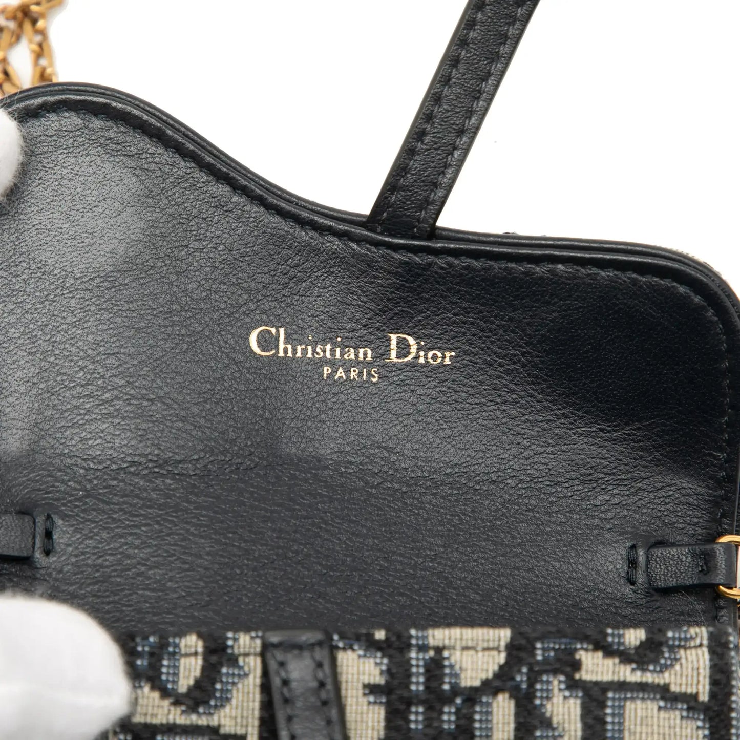 Dior Nano Oblique Canvas Saddle Chain Pouch