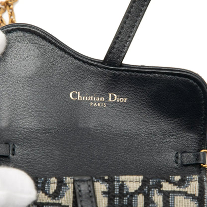 Dior Nano Oblique Canvas Saddle Chain Pouch