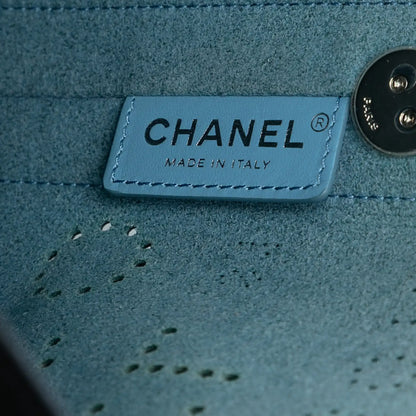 Chanel Small Perforated Calfskin Logo Eyelet Bucket Bag