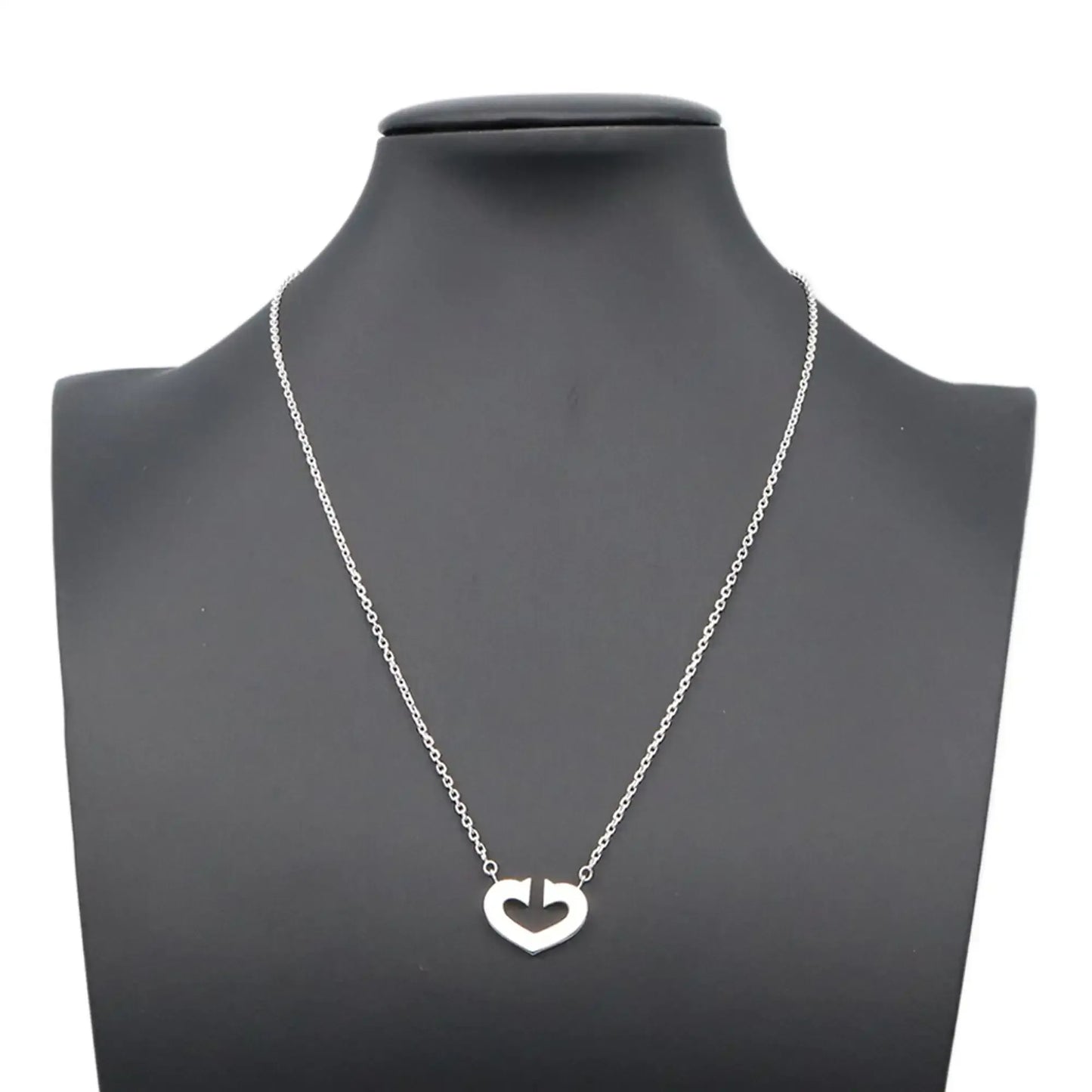 Cartier 18K White Gold C de Cartier Heart Pendant Necklace