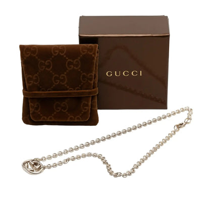 Gucci Sterling Silver Interlocking G Pendant Necklace