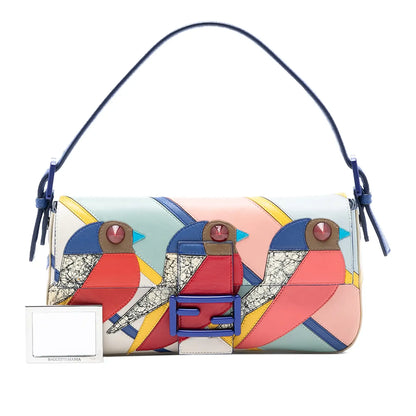 Fendi Patchwork Leather QuTweet Bird Baguette