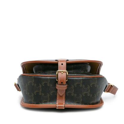 Celine Medium Triomphe Coated Canvas Folco Crossbody
