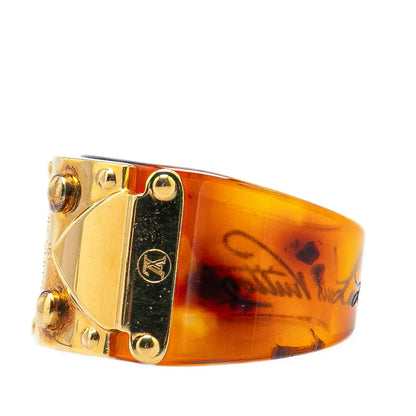 Louis Vuitton Gold Plated and Resin LockMe Ring