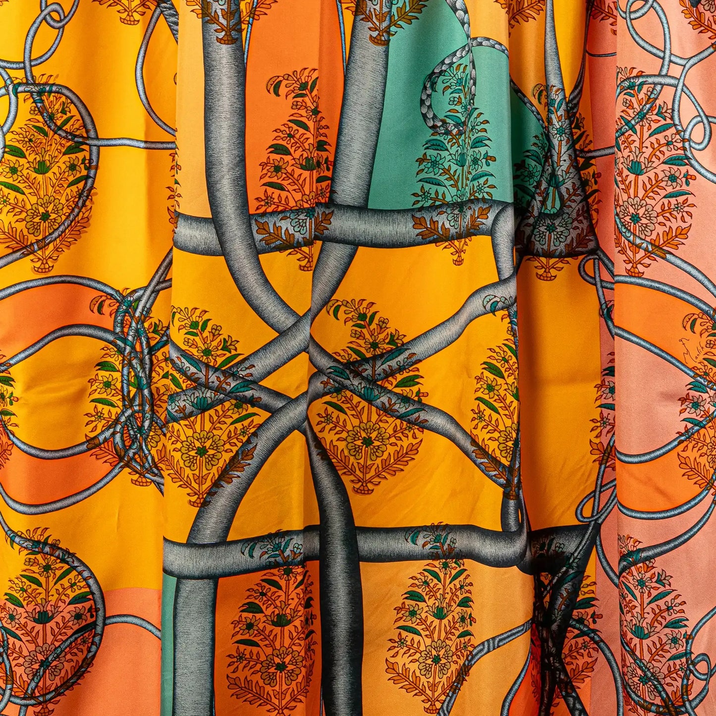 Hermès Coup de Fouet Au Bloc Silk Twill Giant Scarf