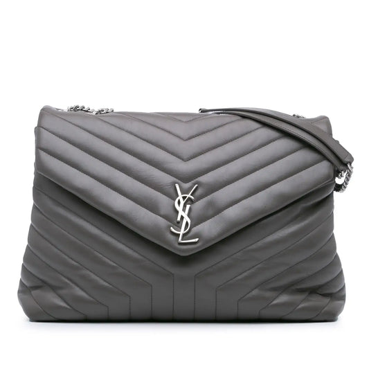Saint Laurent Large Leather Monogram Matelasse LouLou Shoulder Bag