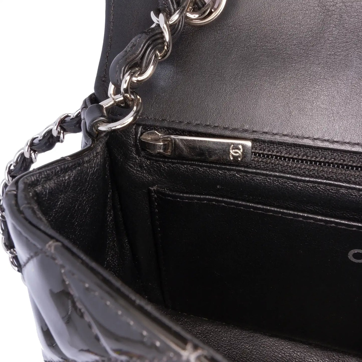 Chanel Mini Rectangular Classic Bicolor Patent Single Flap