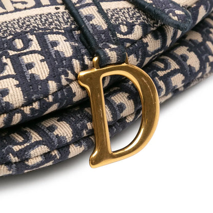 Dior Oblique Embroidered Canvas Saddle Bag