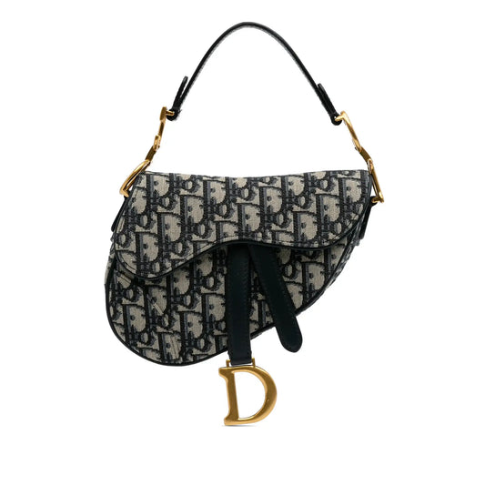 Dior Mini Oblique Canvas Saddle Bag