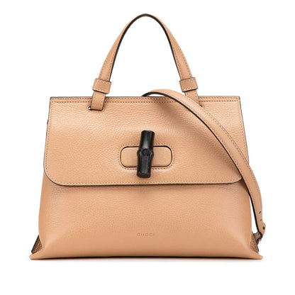 Gucci Small Leather Bamboo Daily Satchel