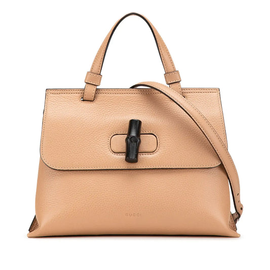 Gucci Small Leather Bamboo Daily Satchel