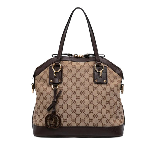 Gucci Medium GG Canvas Charm Dome Satchel