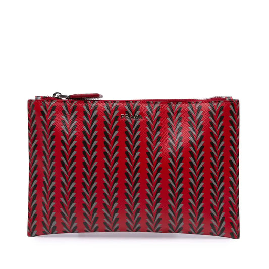 Prada Printed Saffiano Clutch