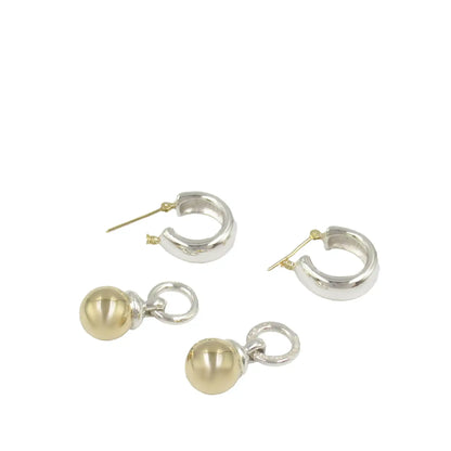 Tiffany Sterling Silver and 18K Yellow Gold Fascination Ball Dangle Earrings