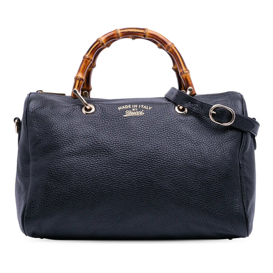 Gucci Medium Calfskin Bamboo Shopper Boston Bag