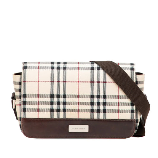 Burberry House Check Canvas Flap Crossbody