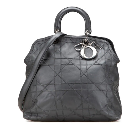 Dior Large Lambskin Cannage Polochon Granville Satchel