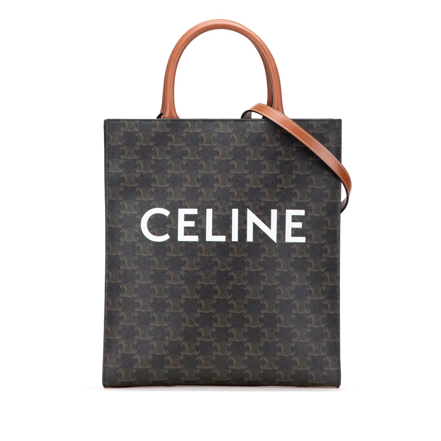 Celine Small Triomphe Coated Canvas Vertical Cabas Tote