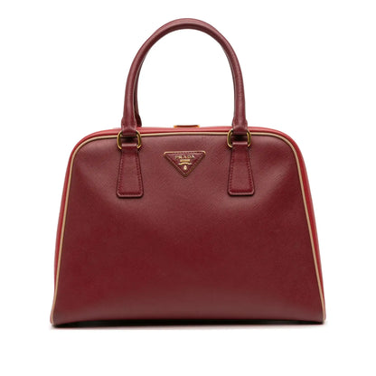 Prada Saffiano Lux Pyramid Frame Top Handle Bag