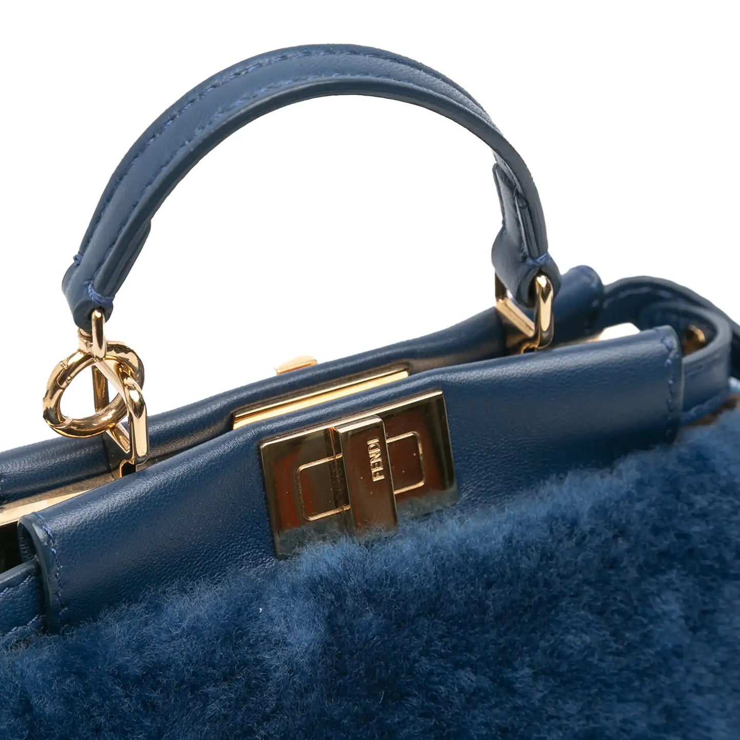 Fendi Micro Shearling Peekaboo Satchel