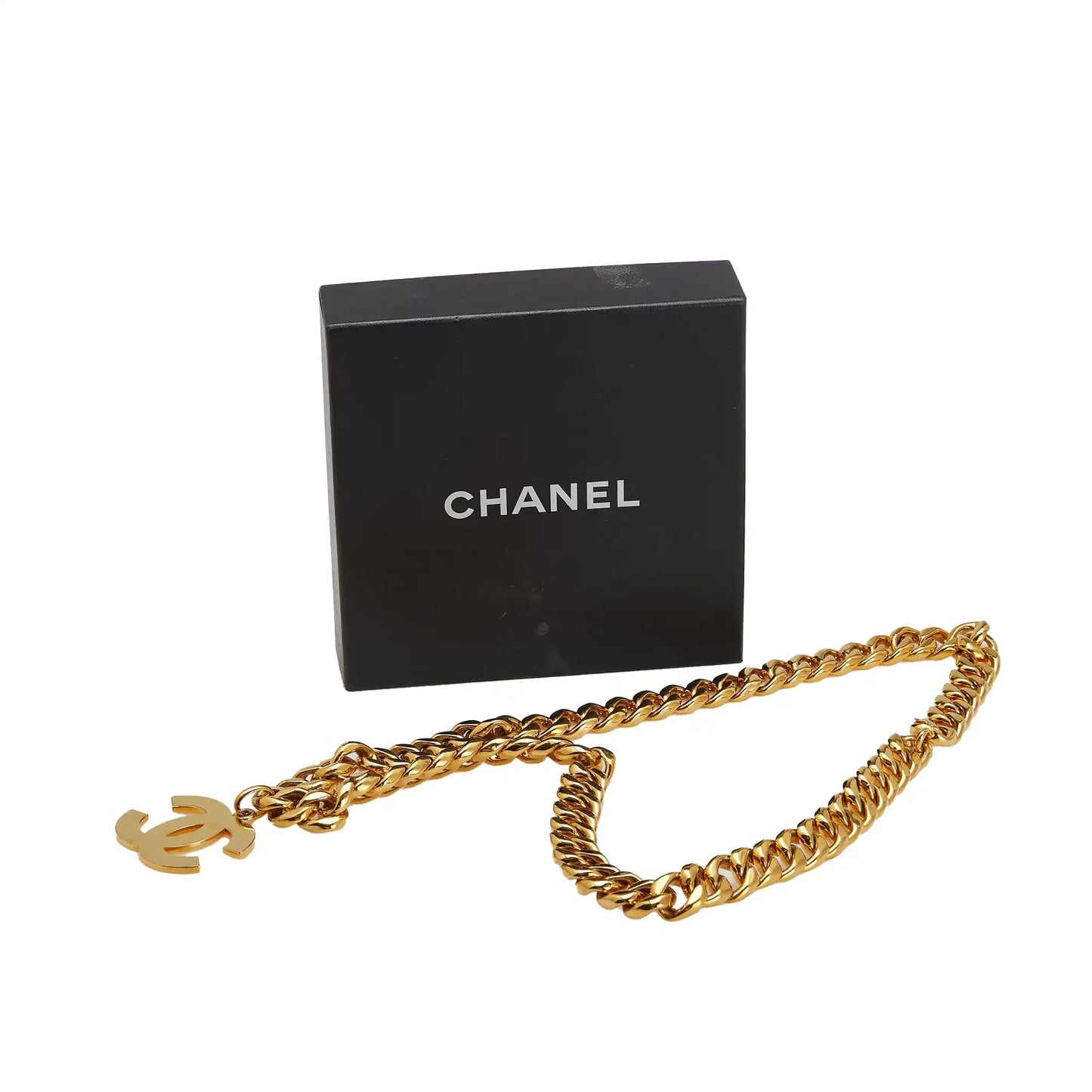 Chanel Gold Plated CC Pendant Chain Necklace