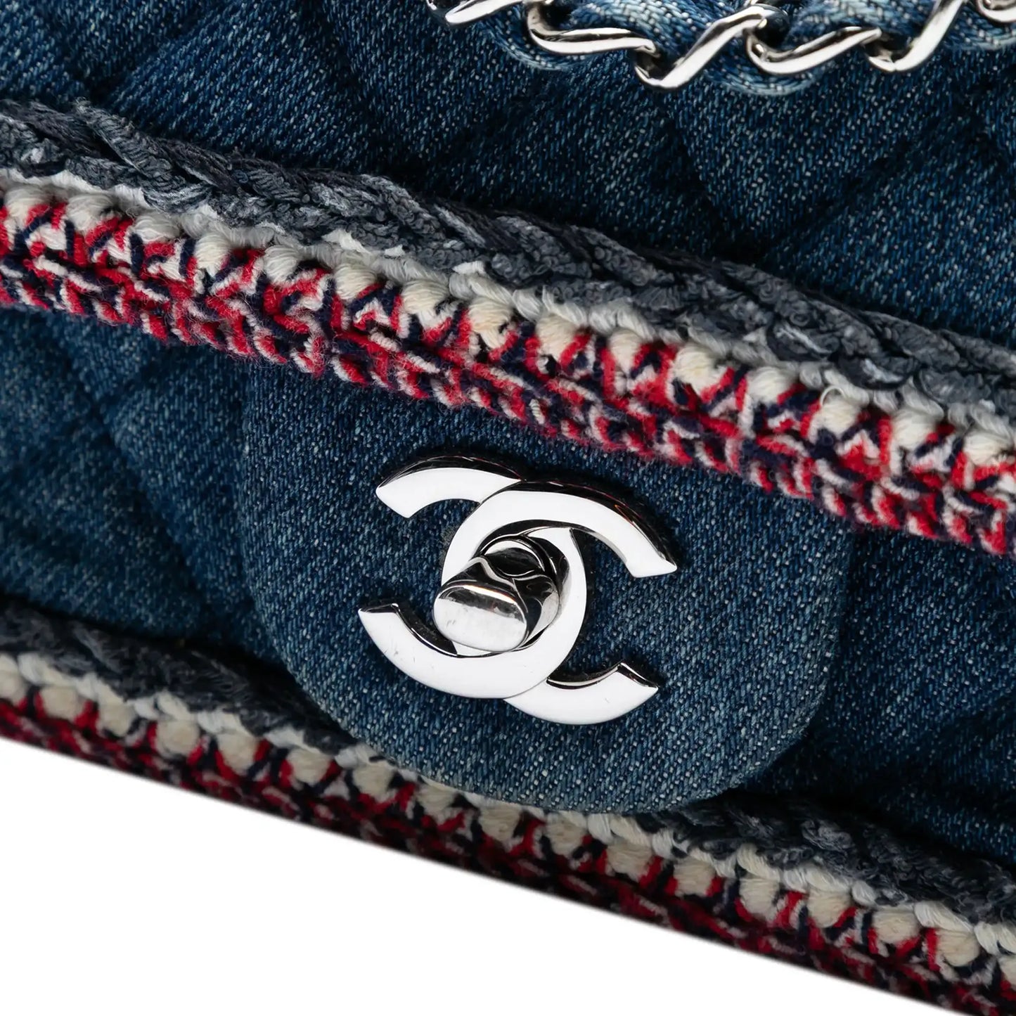 Chanel Mini Rectangular Classic Denim Braided Single Flap