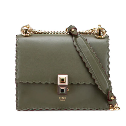 Fendi Small Scalloped Leather Kan I Crossbody