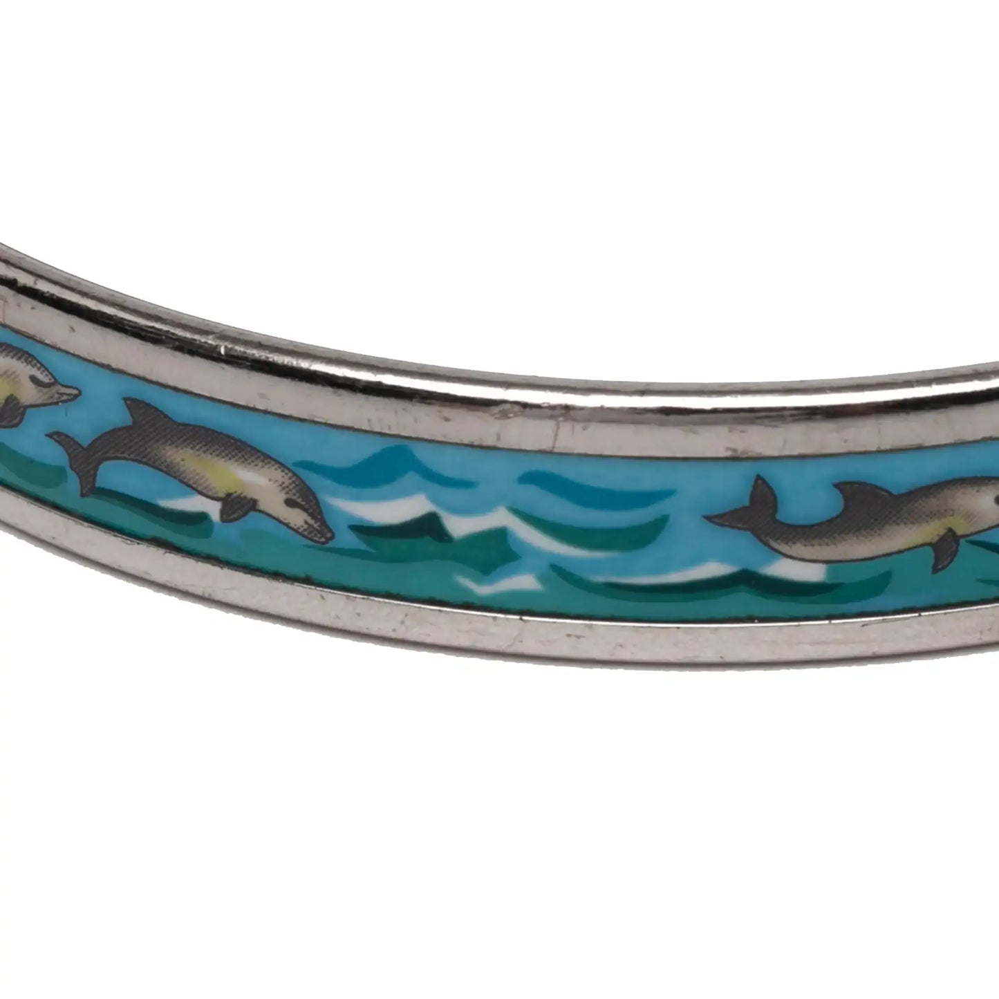 Hermès Narrow Dolphin Enamel Bangle 65