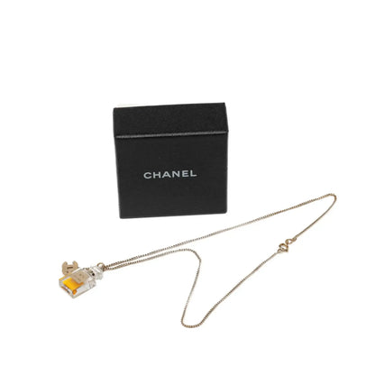 Chanel Gold Plated CC No.5 Perfume Bottle Pendant Necklace