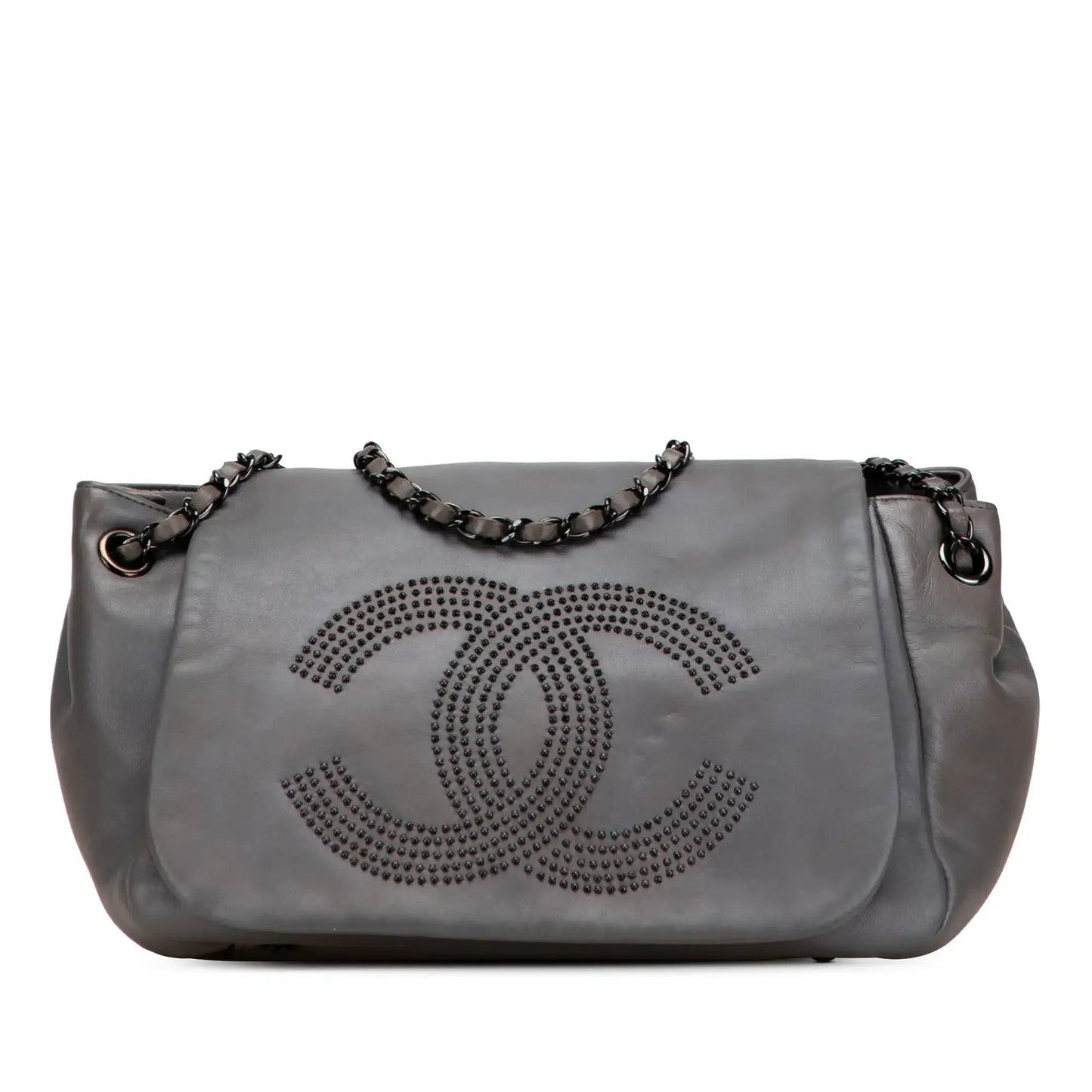 Chanel Lambskin Studded CC Accordion Flap