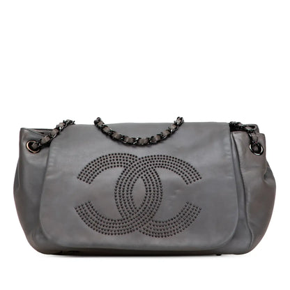 Chanel Lambskin Studded CC Accordion Flap
