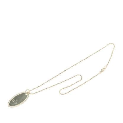 Gucci Sterling Silver Oval Plate Pendant Necklace