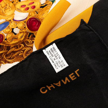 Chanel Gripoix Globe Silk Scarf