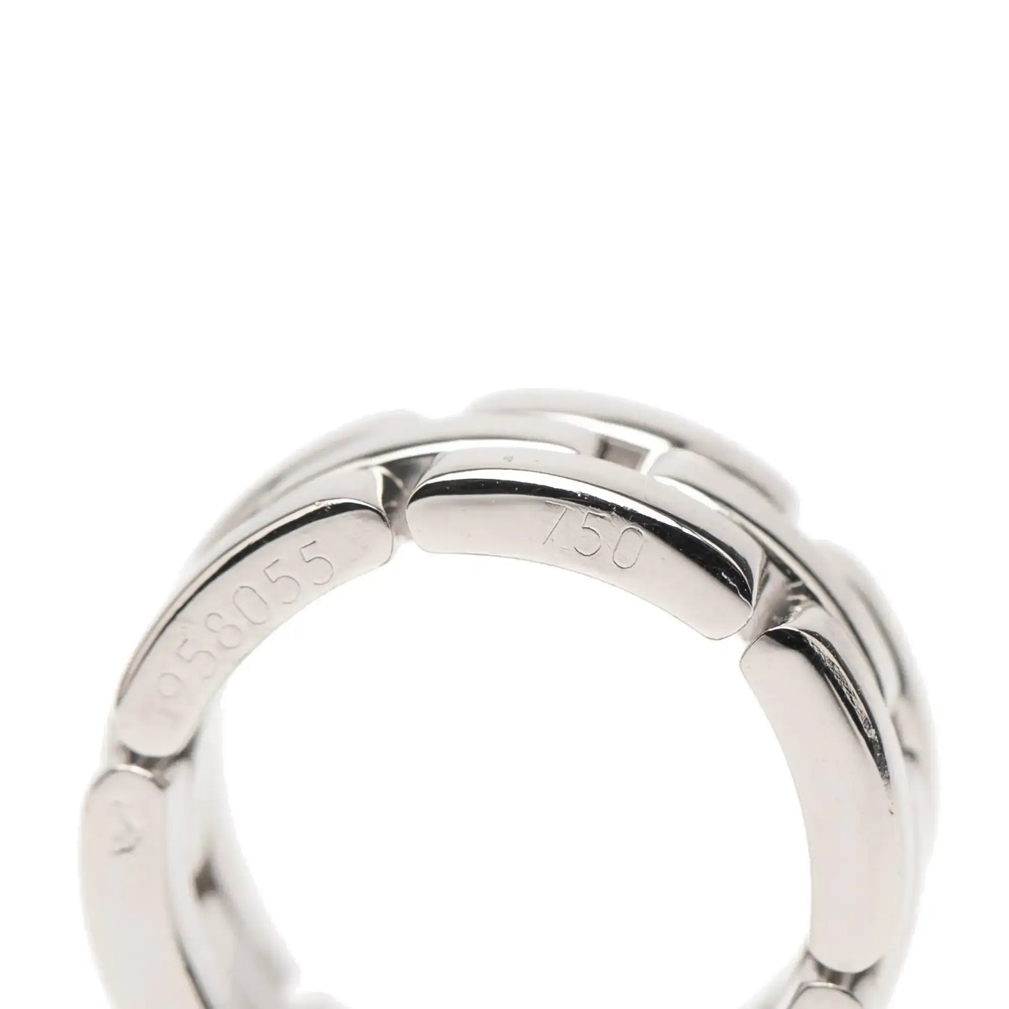 Cartier 18K White Gold Triple Row Maillon Panthère Ring