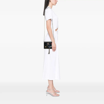 Saint Laurent Calfskin Cloud Star Applique Classic Monogram Kate Tassel Wallet on Chain