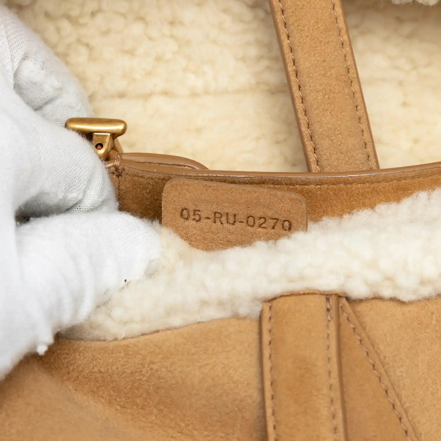 Dior Shearling Suede Saddle Bag