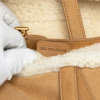Dior Shearling Suede Saddle Bag
