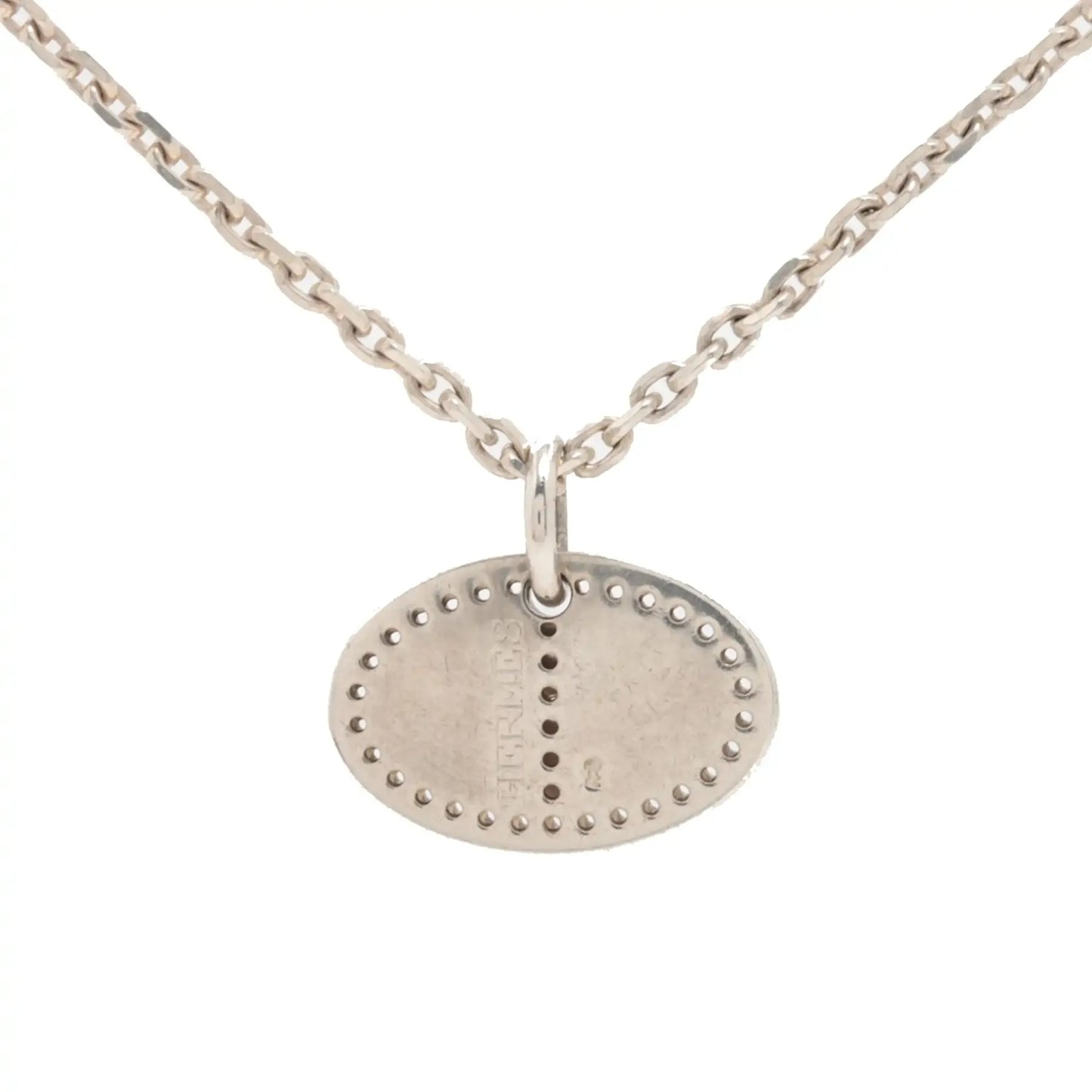 Hermès Sterling Silver Evelyne Eclipse Pendant Necklace