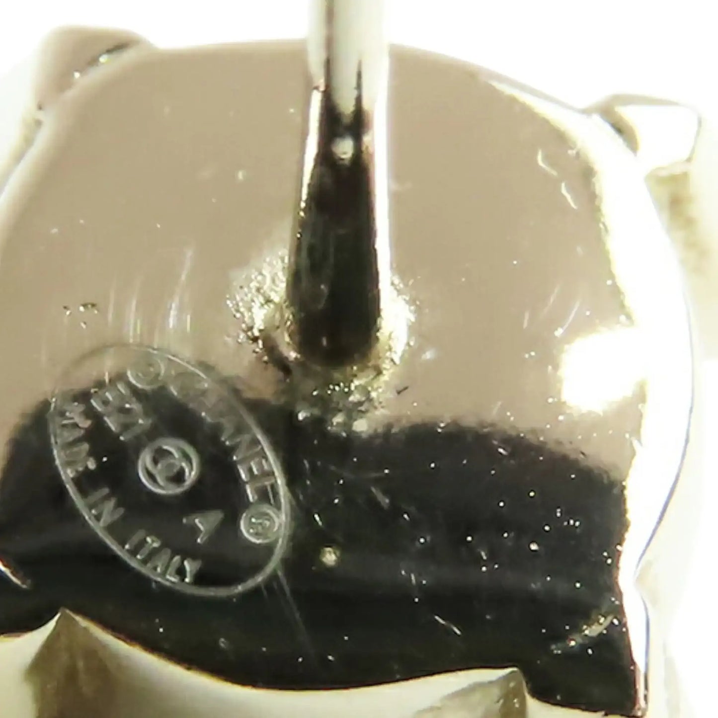 Chanel CC Gold Plated Faux Pearl Swing Push Back Earrings