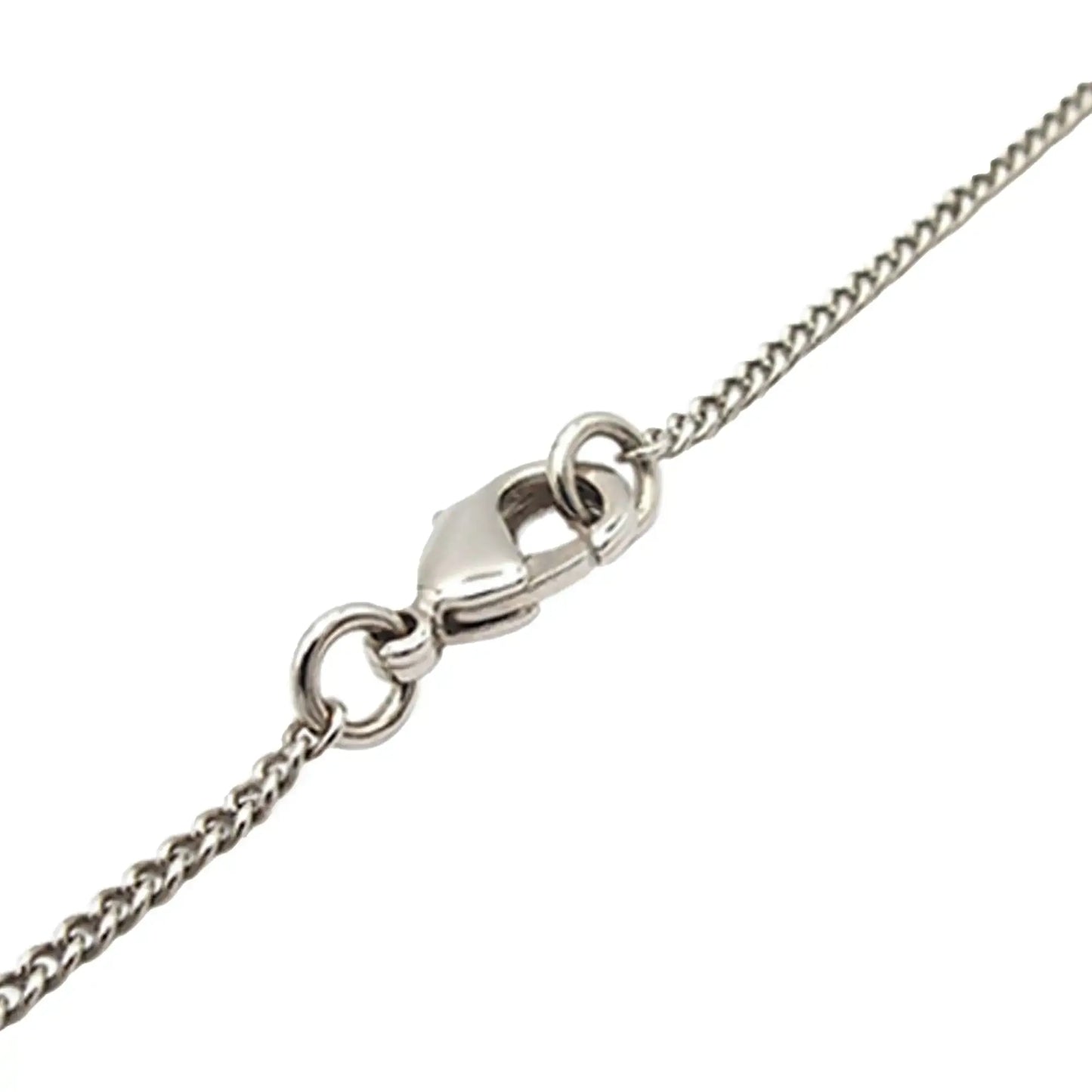 Chanel CC Silver Plated Rhinestones Pendant Necklace