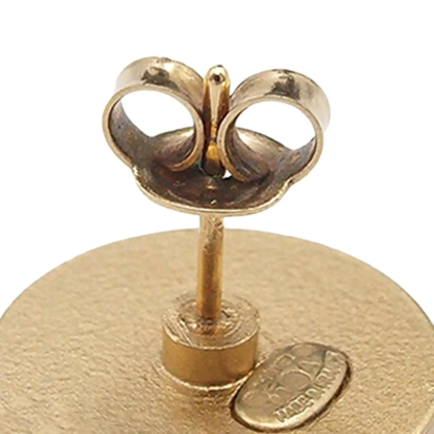 Chanel Gold Plated CC Rhinestone Round Push Back Earrings